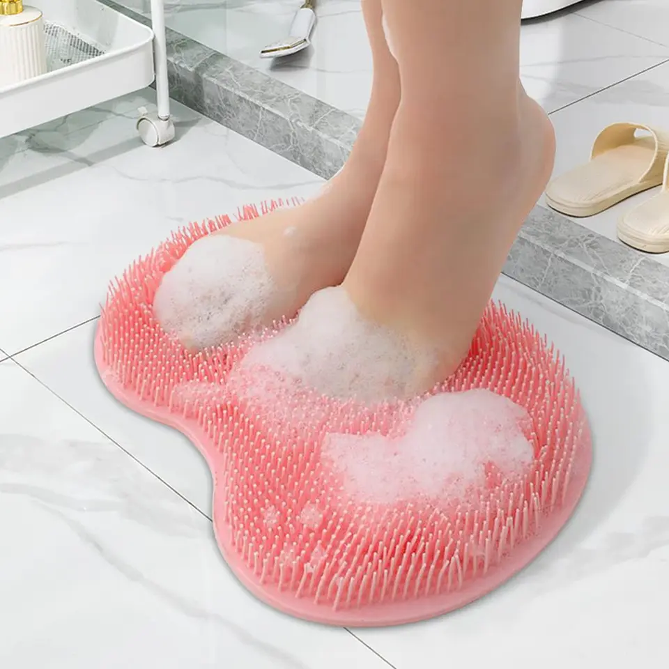 Silicone Bathroom Foot Massage Pad New Soft Non-slip Shower