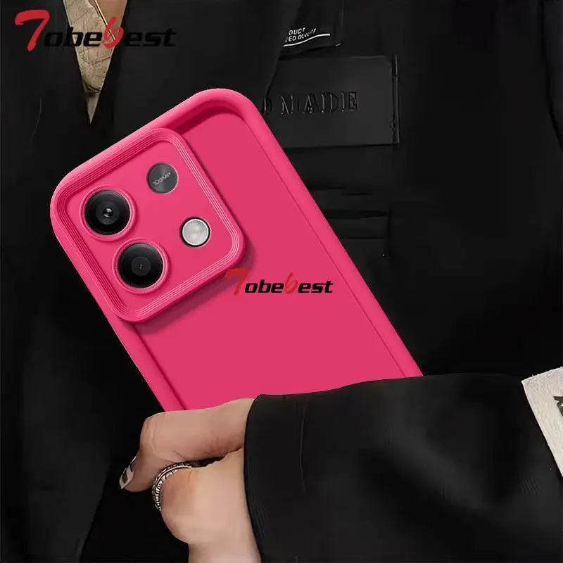 Solid Color Camera Lens Silicone Case for Xiaomi Redmi Note 14 13 12 11 11S 10 10S 9 8 7 5 Pro Plus 4G 5G Funda Back Cover 6
