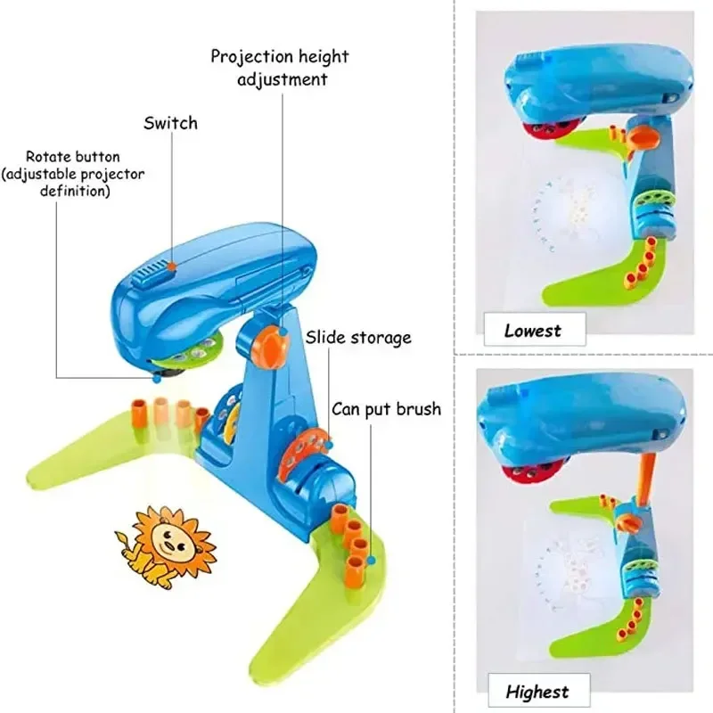 Child Smart Projector Desk With Light & Music Learning Painting Machine Toy  5ML