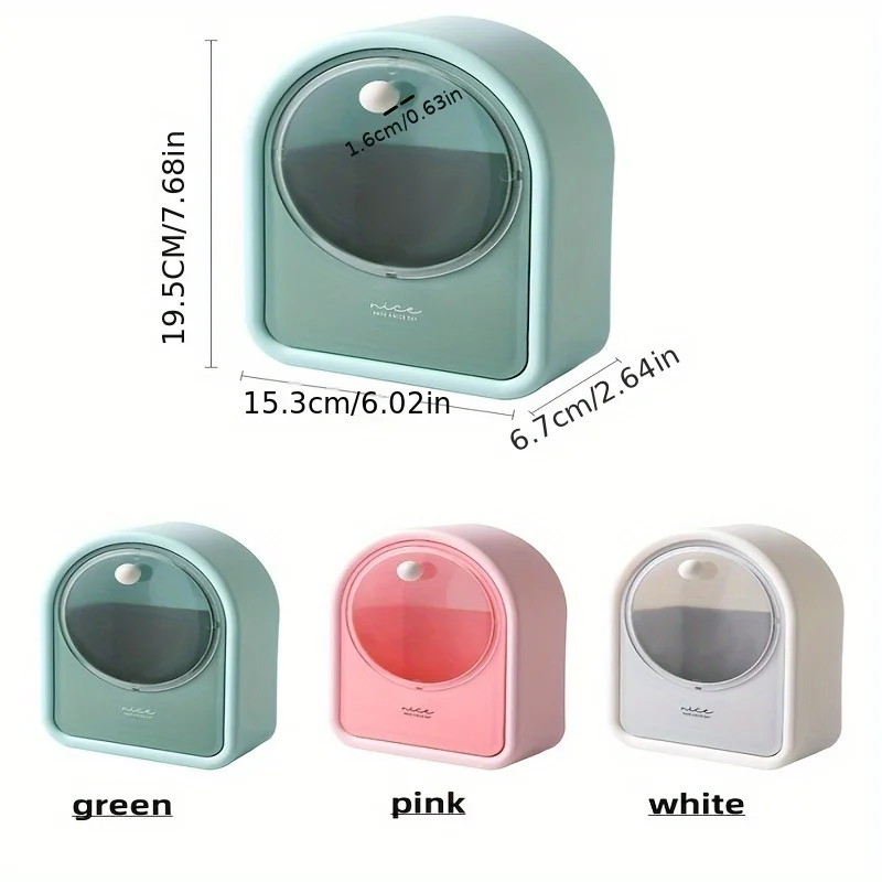 1pc Makeup Cotton Storage Box Wall Mounted Hanging Wall Flap Put Makeup Cotton Remover Box Cotton Sheet Cotton Swab Cosmetic Box 3