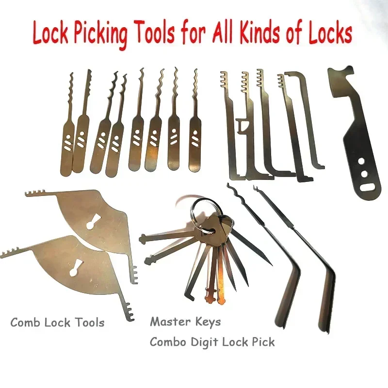 EDC Multitool Door Repair Comb Tool Bypass Lockpicks locksmith Tools Master Lock For all locks Master Combo Lock Maintenance Set