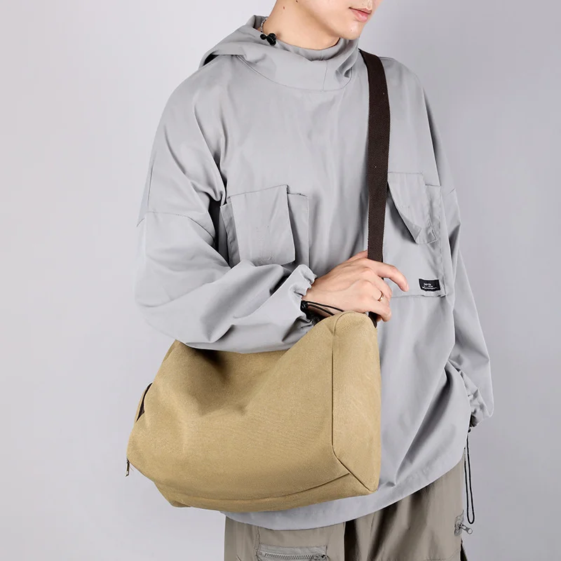 

Lightweight Men Messenger Bag Retro Boston Bag with Shoe Compartment Autumn New Sports Gym Canvas Backpack Unisex Luggage Pouch