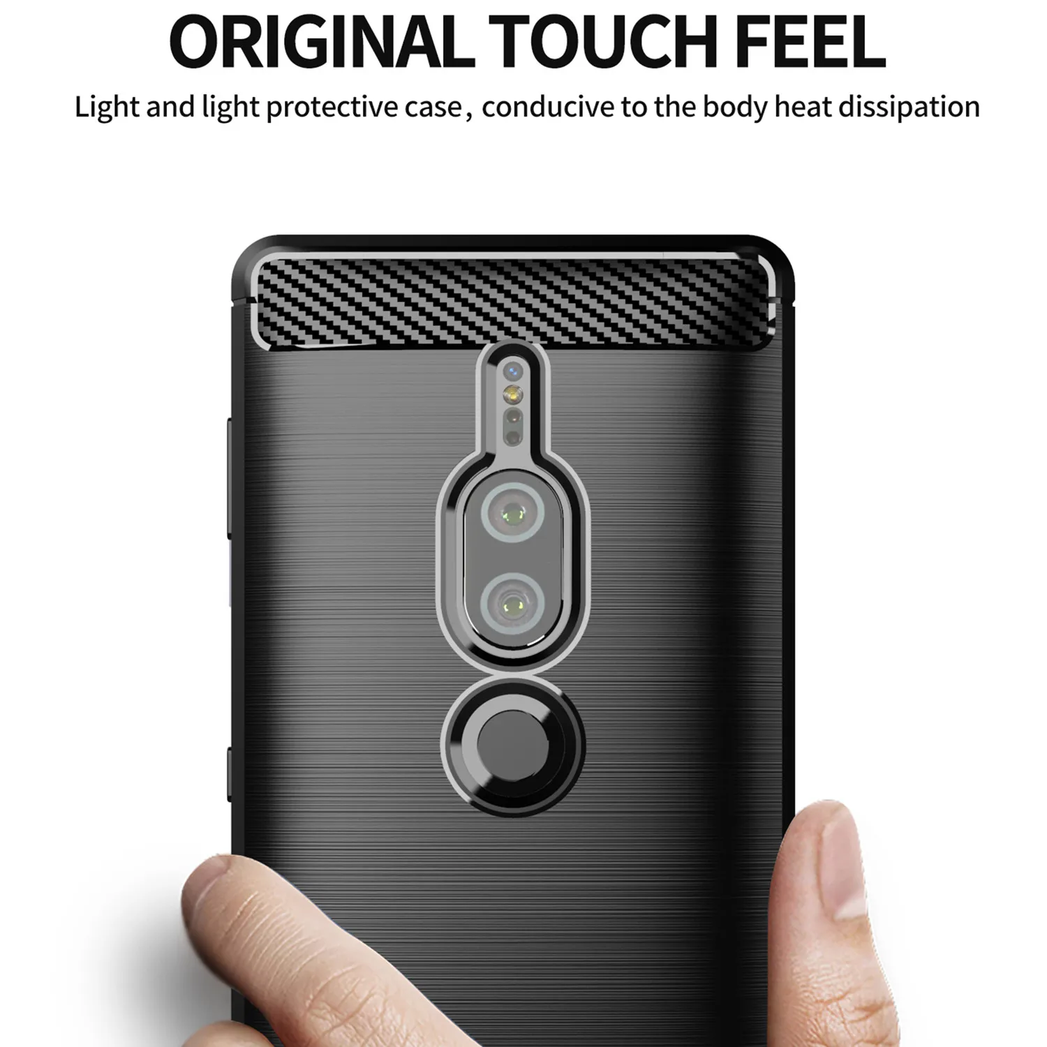 Shockproof Case For Sony Xperia XZ2 Premium XZ2 Compact mini Carbon Fiber Cover for Sony Xperia XZ2 Protector Soft Silicon Cases 2