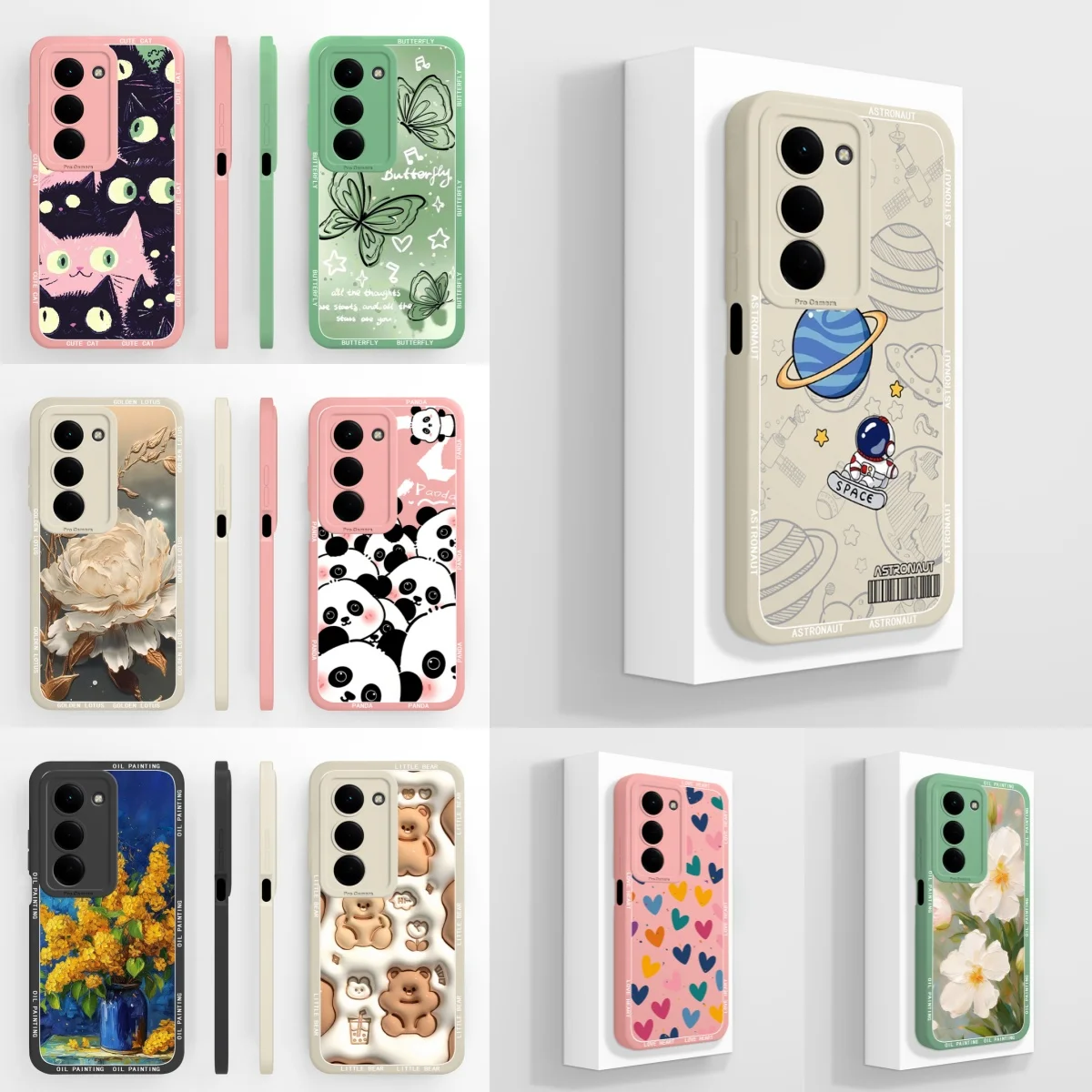 Cartoon Astronaut Kitten Fall Prevention High-Quality Case