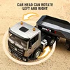 HUINA 1/24 Remote Control Semi-Hung Flat Truck 2.4G 9 Channels Alloy Engineering Vehicles Model RC Trucks with Lights Boys Toys 4
