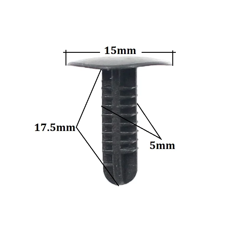 40PCS Black Plastic Rivet Push in 5mm 6mm 7mm 8mm Car Trunk Roof Trim Panel Fastener Clip