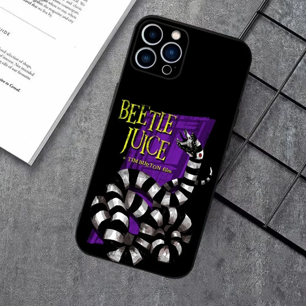 thumbnail image 1 of Funda de teléfono B-BeetlejuiceS-S 2 para iPhone 16, 15, 14, 13, 12, 11 Plus, Pro Max, XS, X, XR, SE, Mini, 8, 7, funda de silicona suave negra, 1 of 5