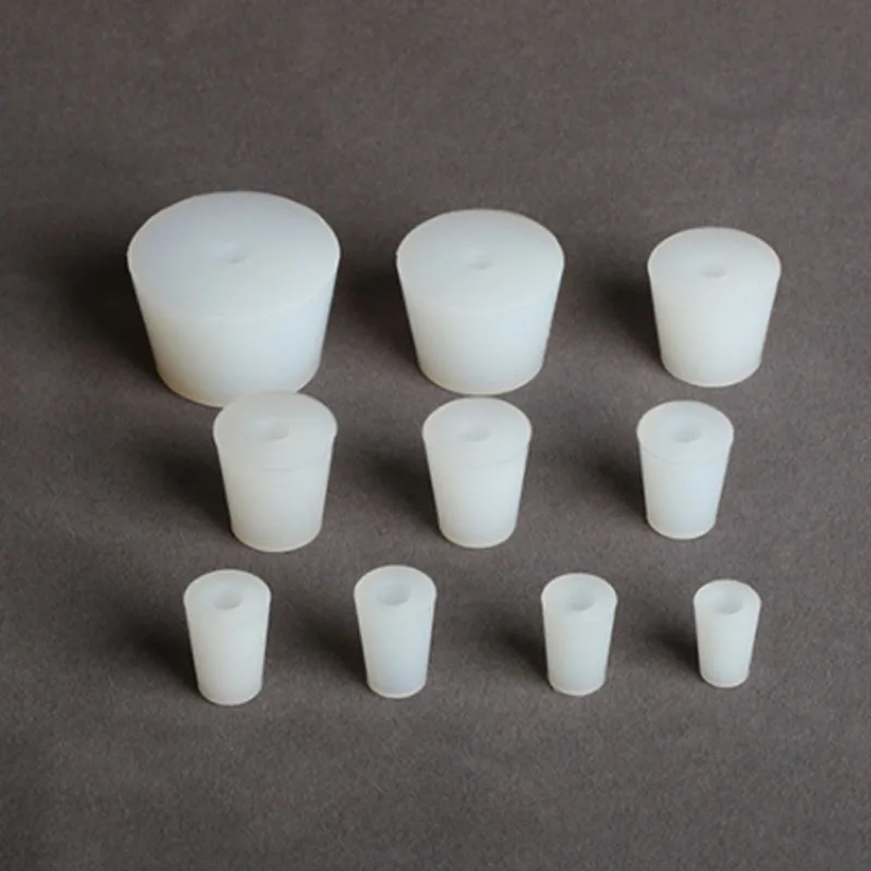 Conical Silicone Plug With Hole Rubber Stopper For Airlock Valve Bottle Stopper Brew Wine Food Grade High Temperature Resistance