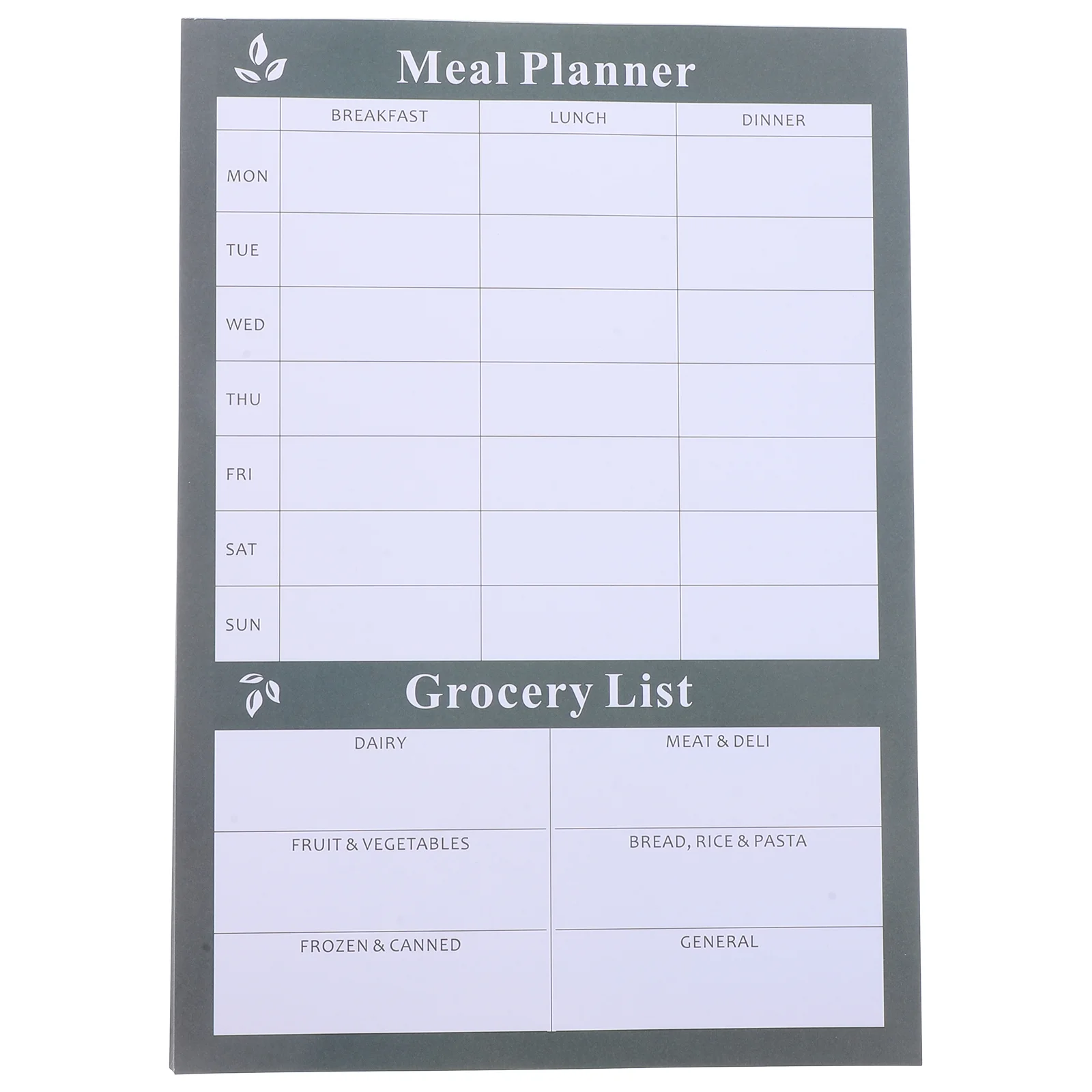 

1 Book of Menu Notebook for Kitchen List Tearable Notebook Diet Weekly Meal Planner