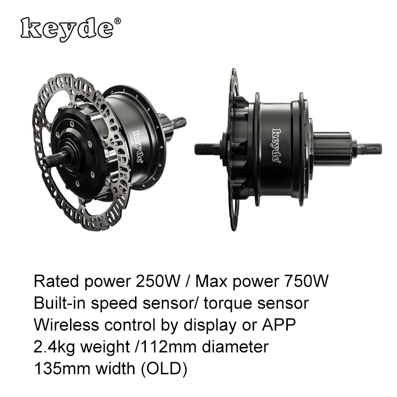 Keyde P110 electric bicycle rear hub motor 36V 750W wirelsss control CE ebike engine with large power