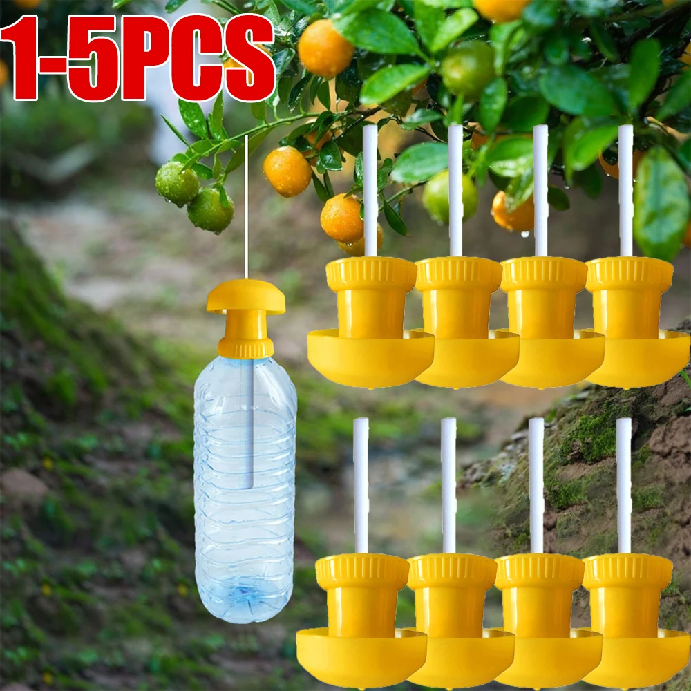 Fruit Fly Trap Killer Plastic Drosophila Trap Fly Catcher Pest Insect Control Killer Cover 1-5pcs For Home Farm Orchard fruit fly trap