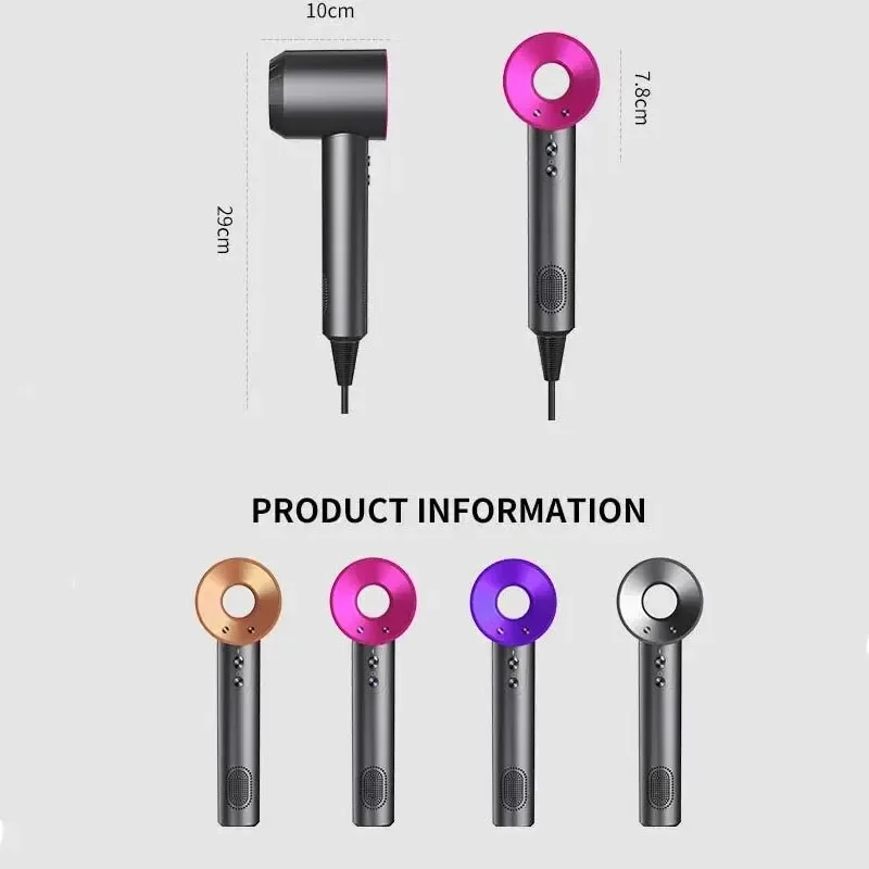 Professional Leafless Hair Dryer hair dryer hair styler air hair styler hair styling set Constant Temperature Negative Ion 5 Attachments Powerful Electric For Home