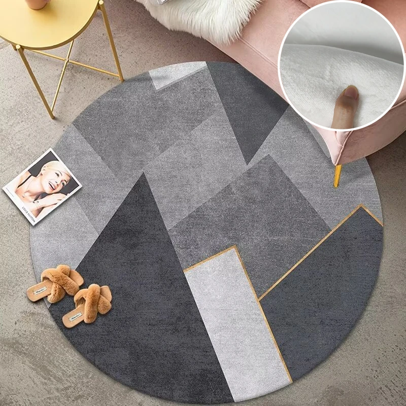 EuropeanStyleRoundGeometricRugsforLivingRoomDecorBedsideSoft