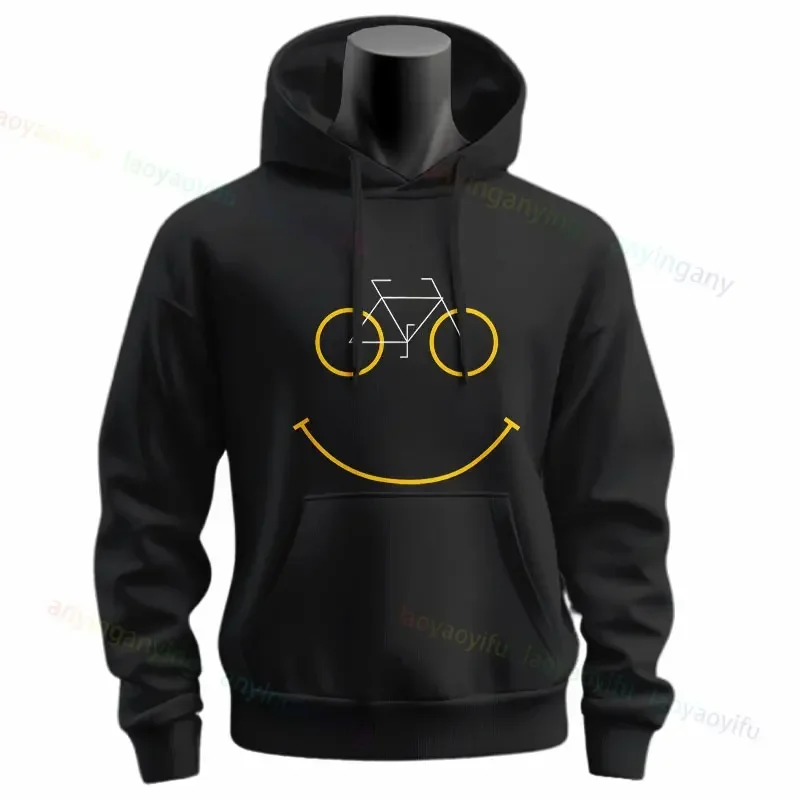 Bike Smiling Face Bicycle Lovers Funny MTB Cycling Gift Hoodie Slogan Graphic Design Sweatshirts Long Sleeve Pullover Hoodie zip up hoodie sweatshirt jacket fleece hoodies print hoodies