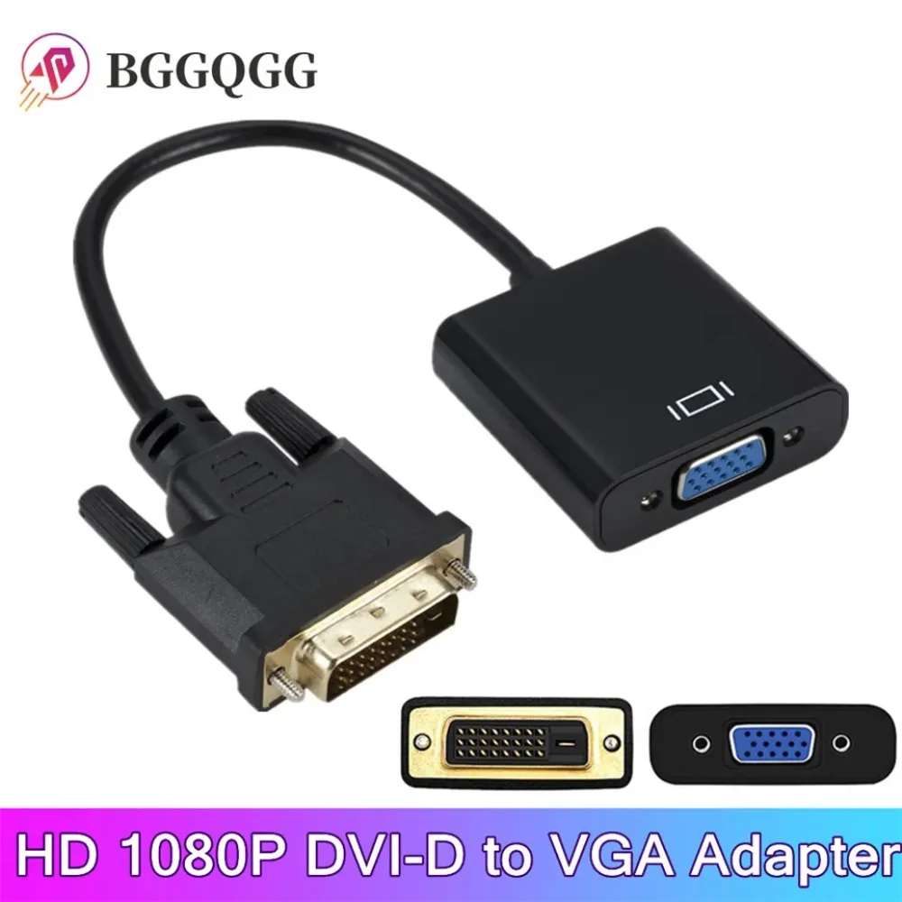 Convertitore Da Dvi A Vga Full Hd Hd 1080P Dvi Maschio 24 + 1 Pin A Vga Cavo Video Femmina Per Hdtv Ps3 Ps4 Display Pc Adattatore Da Dvi A Vga