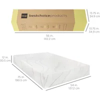 12 Inch,Green Tea Charcoal Cooling Gel Memory Foam Mattress, Fiberglass Free,  3-Layer, Breathable 2