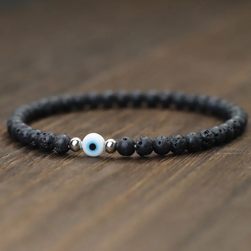 Natural Red Howlite Lava Stone Men Bracelet