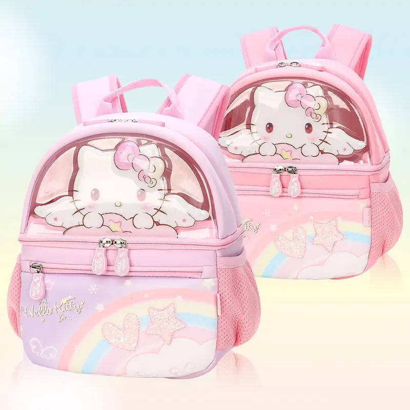 

Sanrioed Anime Hello Kitty Cute Children Backpack Schoolbags Student Cartoon Organizer Shoulder Bag Birthdays Gift for Friend