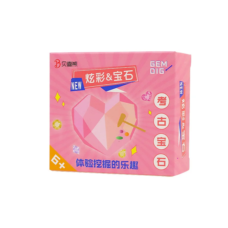 Creative Archaeology Digging Gemstone Girls Loving Gem Surprise Box Treasure Hunt Toys Kids Handmade DIY Digging Fossils Toys