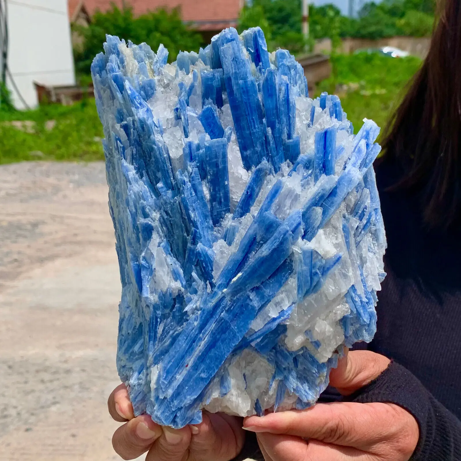 Natural beautiful Blue KYANITE with Quartz Crystal Specimen Rough