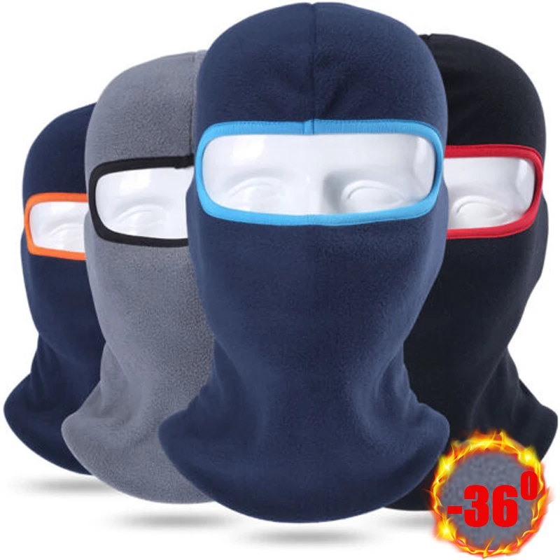 

Thicken Fleece Winter Warmer Thermal Windproof Balaclava Cold Weather Hat Helmet Liner Full Face Caps Men Women Cap Beanies