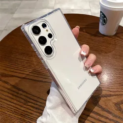 Luxury Transparent Shockproof Acrylic Phone Case with Soft Bumper Cover - SA S23 Plus (Clear)