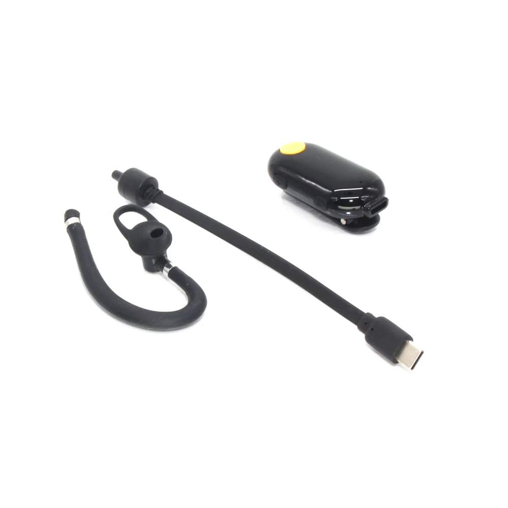 

Black UHF 400-470MHz 0.5W Mini Walkie Talkie Ear Hanging Two Way Radio 2020 New Model Ear Hanging
