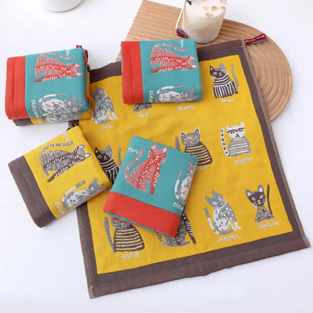 Baby Towel Soft Skin-touch 3-layer Comfortable Non-Irritating Cleaning Skin Cotton Various Prints Face Towel for Kindergarten 3