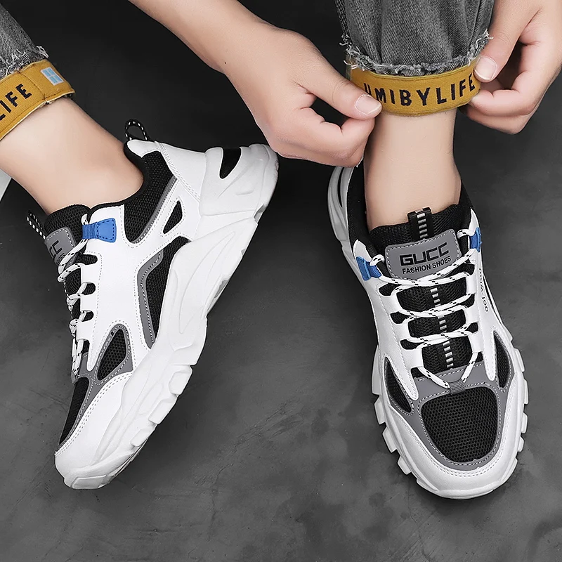 Luxury safety shoes lace-up for men, designer sneakers, classic and diverse, very large, running shoes for dad, size 45, factory outlet
