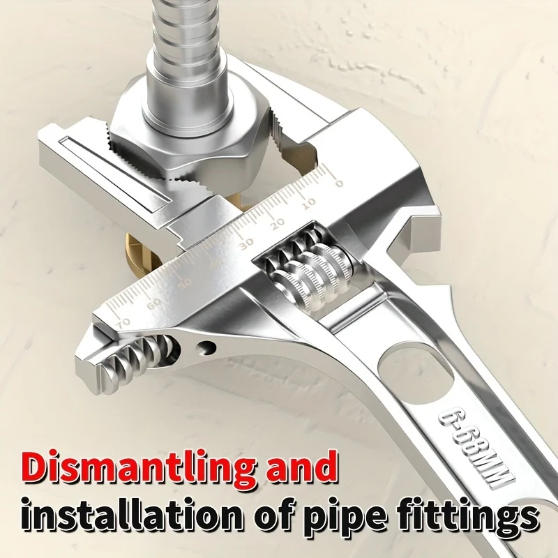 1pc Multifunctional Bathroom Wrench Tool Saves Space And Has Various Functions, Adjustable Bathroom Wrench Saves Space