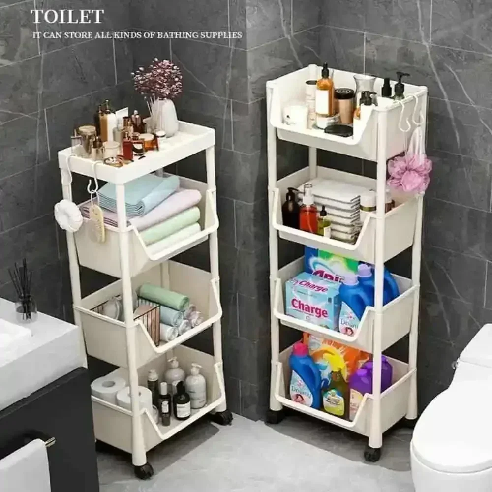 Portable Trolley Bookshelf Creative Kitchen And Mobile Display Cabinet Storage Rack book display stand cube storage organizers corner wall shelves