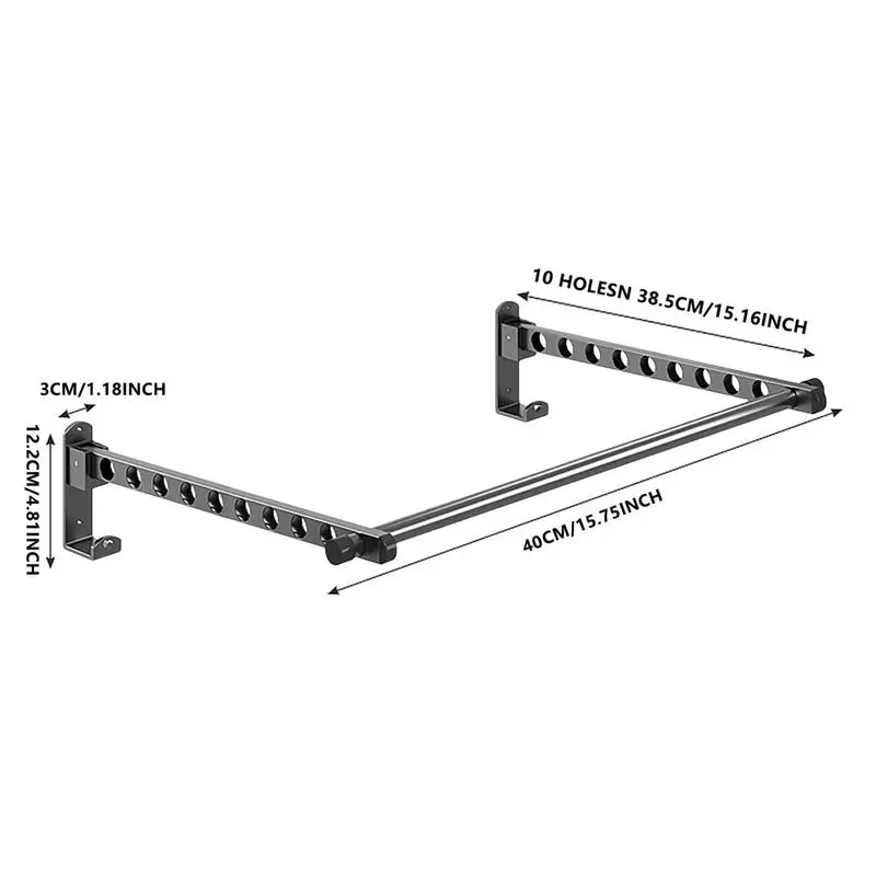 Wall Rack for Clothes Foldable Wall Drying Rack Wall Mounted Clothes Drying Hanger for Laundry Folding Indoor Laundry Hanger 6
