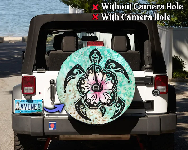 

Turtle Spare Tire Cover, Aloha Turtle, Hibiscus Turtle, Spare Tire cover, Turtle Waves, Birthday Gifts, Gift for her, Backup Cam