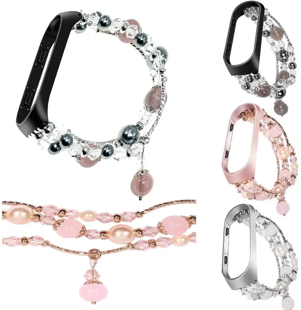 Jewelry Strap For Xiaomi MiBand 8 7 6 5 4 3 Elastic Beaded Braceletd Wristband For mi band 7 Belt For Mi Band 6 Correa accessory