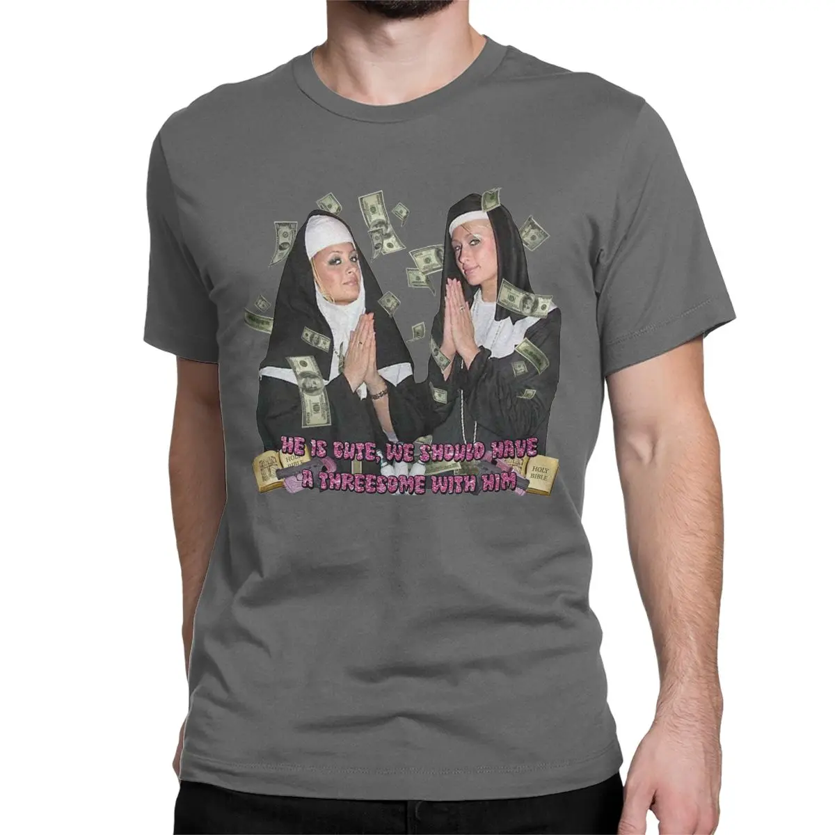 thumbnail image 1 of Camisetas de Ocio y Nichole Richie como Monjas para Hombre y Mujer, Camisetas de Algodón Puro, Camisetas de Manga Corta, Idea de Regalo, Ropa, 1 of 7