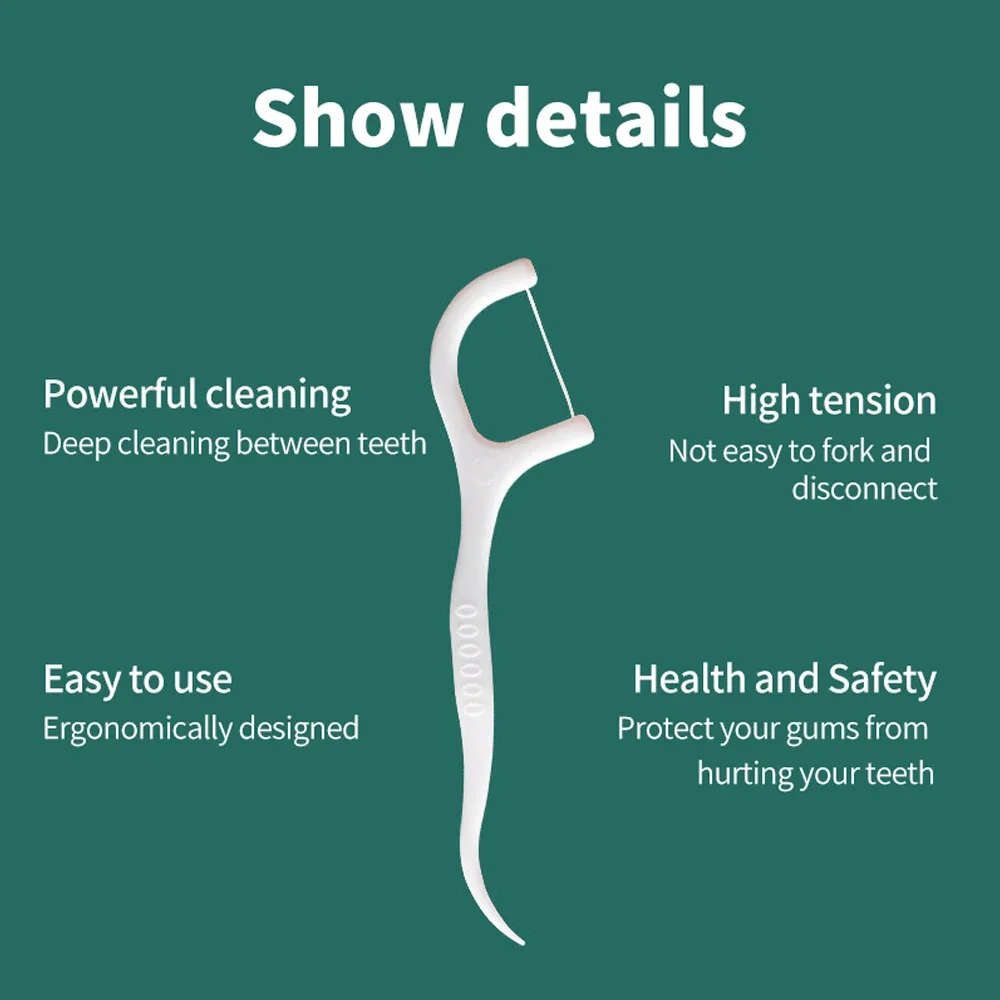 Dental Floss Stick 100pcs Dental Floss Family Plastic Toothpicks with Thread Dental Silk with Stick Flosser Tooth Picks