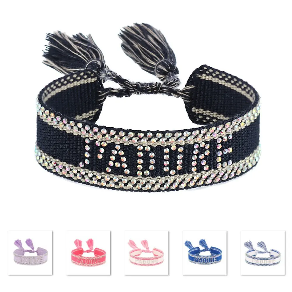 

Embroidery Letter Weaving Hand Rope Fashion Handmade Tassel Jewelry Wholesale