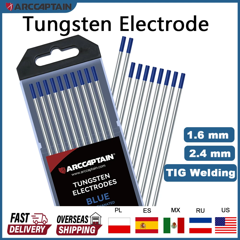 ARCCAPTAIN Tungsten Electrode Professional TIG Welding Tungsten Electrode Welding Rod 175mm/7" 1.6 2.4mm for Tig Machine tungsten electrodes