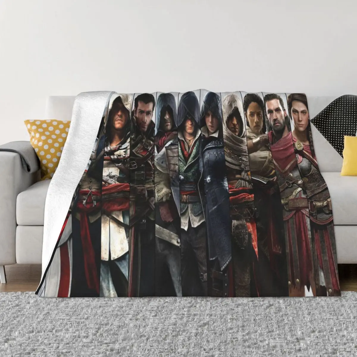 Assassins Creed Mirage Coperte Flanella Decorazione Collage Coperte Ultra-Morbide Traspiranti Per Copriletto Da Viaggio Divano