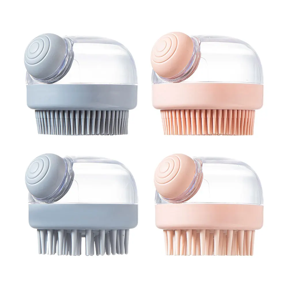 1Pc Pet Bath Brush Soft Silicone with Shampoo Dispenser Gentle Massage - PeticaDeals