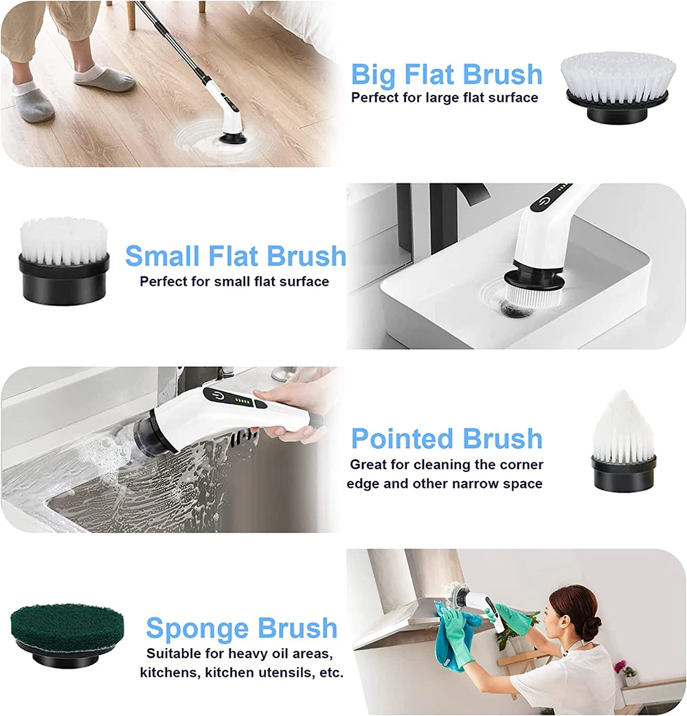Cleaning Brush Shower Electric Retractable Mops Motorized Scrub Car  Bathroom Extendable Power Scrubber Broom For Toilet Cleaner - AliExpress