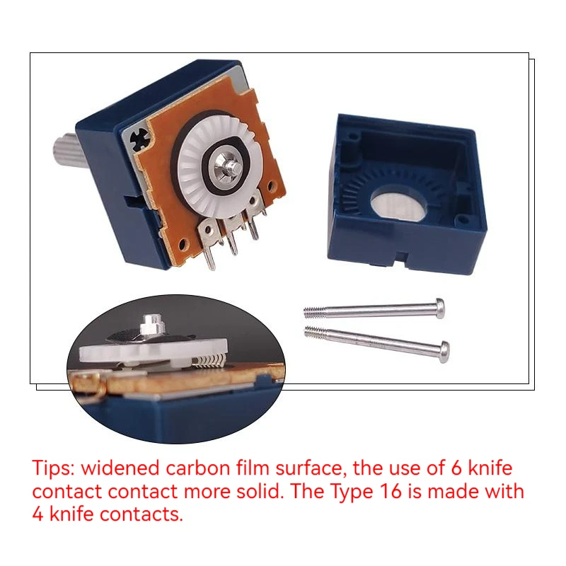 Audio Rotary Potentiometer Alps Rk271 Serie Dual-Unit 6pin Slotted 25mm Handle 5k 10k 20k 50k 100k 250k 500k