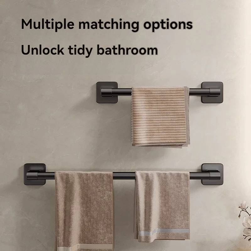 Description Picture 5 of itemTowel Rack Wall Mounted Perforated Bathroom Dedicated Bathroom Accessories Storage Rack Towel Rack Towel Rod