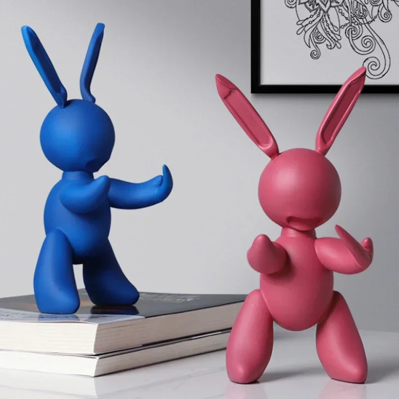 

Resin Rabbit Robot Figurines for Interior Nordic 21cm Animal Crafts Home Office Study Living Room Desktop Decoration