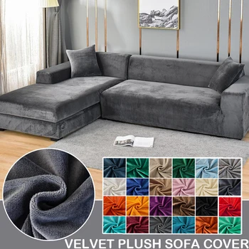 Copridivano in velluto per soggiorno Copridivano elastico spesso 1/2/3/4 posti Copridivano angolare a forma di L Copridivano elasticizzato per divano 1