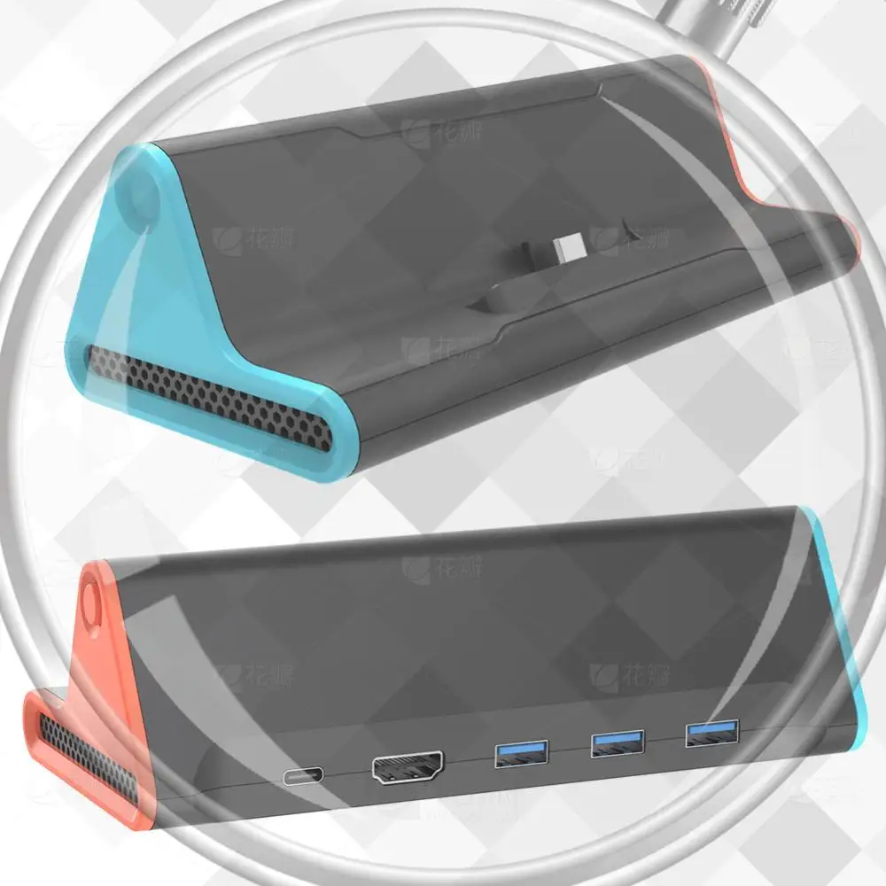 Portable 4K TV Docking Station for Nintendo Switch 2 Charging Dock Station HDMI-compatible Output/Type C Port/USB Port for NS2