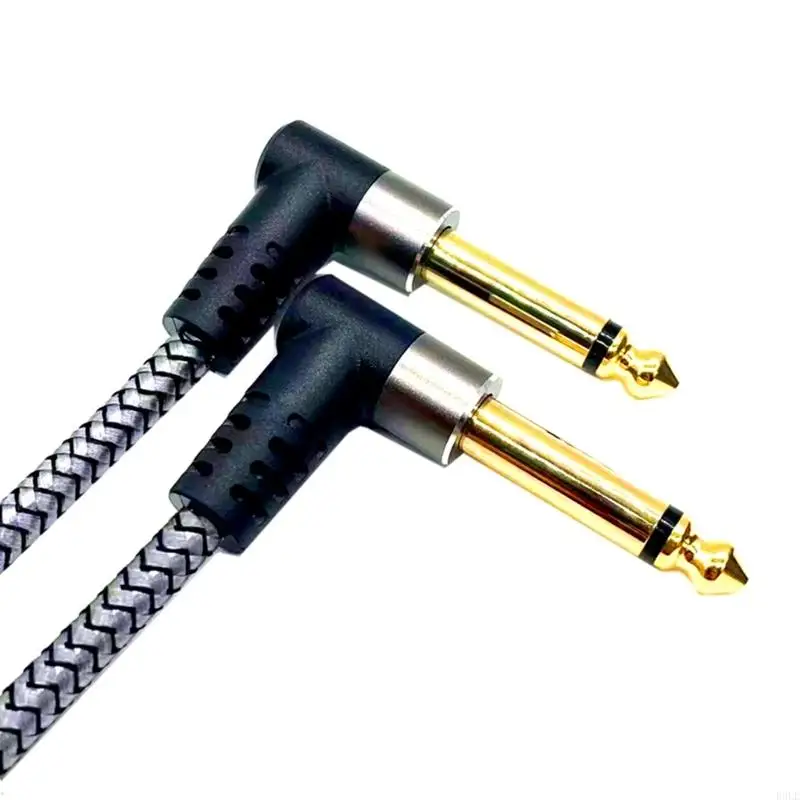 E9LE Guitar Patches Cables 6.35MM Effects Pedal Board Cord Pedal Board Cable Nylon Braided Cable Connector