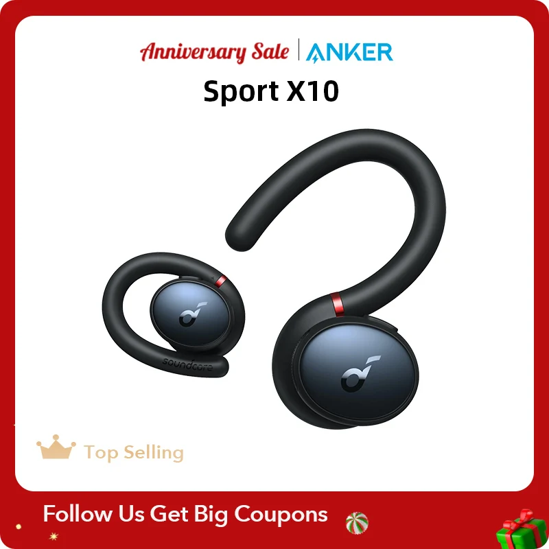 цена Anker Soundcore Sport X10 Bluetooth 5.2 Headphones Sports Rotating Ear Hooks Deep Bass IPX7 Waterproof Sweatproof Sport Earbuds