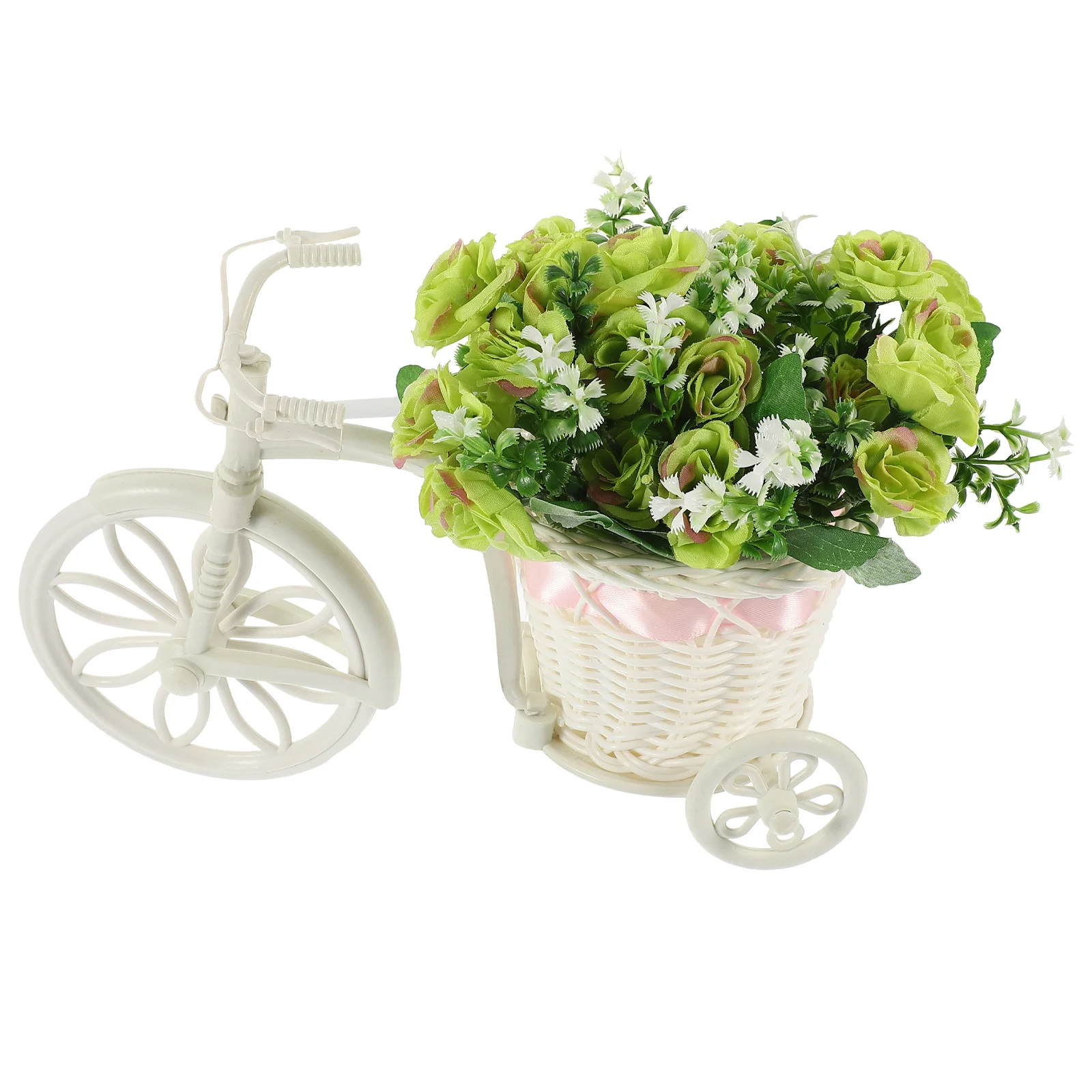 

Bicycle Flower Lovely Plant Display Rack Artificial Shelf Rustic Table Decor Small Silk Holding Bike Holder Office Home