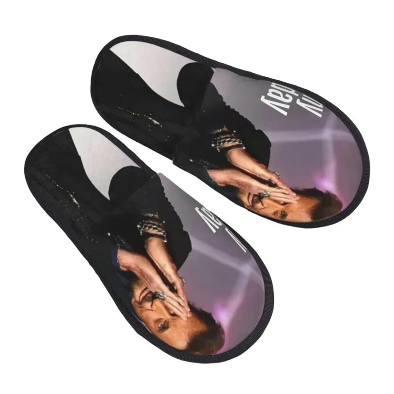 

Custom Print Women Rock Johnny Hallyday House Slippers Warm French Singer Music Memory Foam Fluffy Slipper Indoor Outdoor Shoes